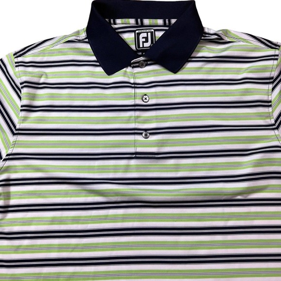 Footjoy Shirt Golf Polo Mens Size L Performance Activewear Green Athletic Fit - Picture 2 of 12